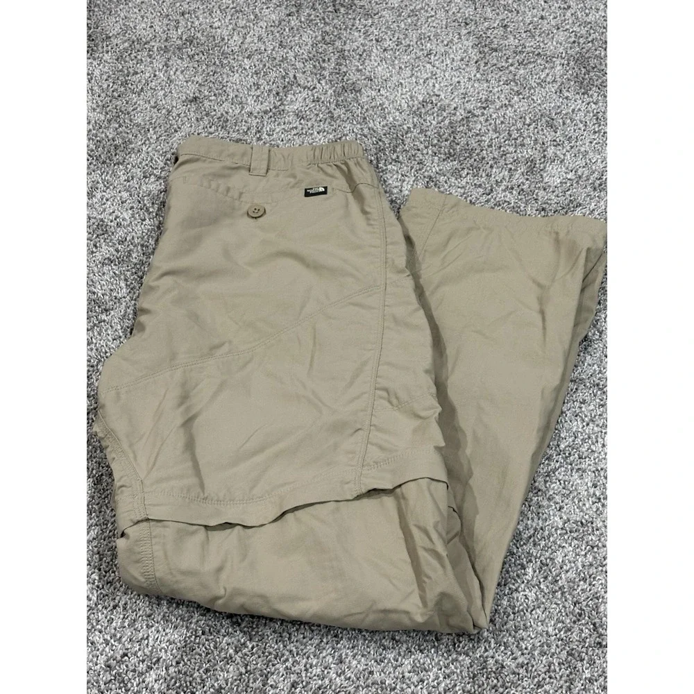 The North Face Mens Convertible Hiking Pants Khaki Tan Zip Off Ripstop Cargo